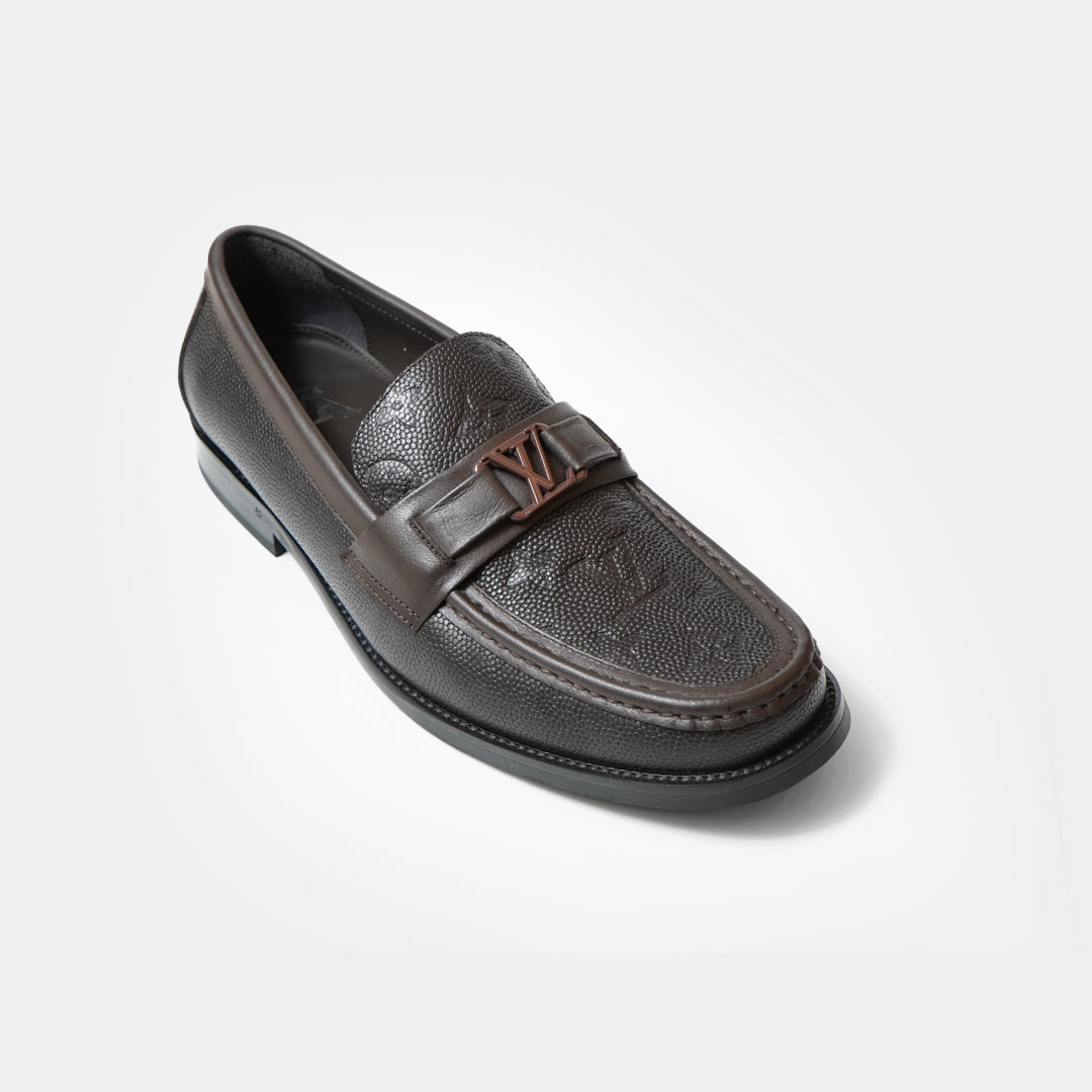 louis vuitton premium quality brown major loafer