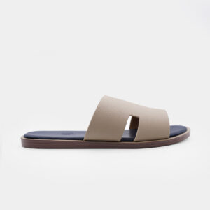 hermes high quality beige leather slipper