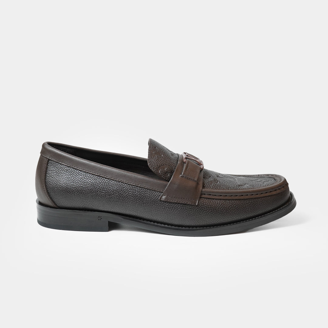 louis vuitton premium quality brown major loafer