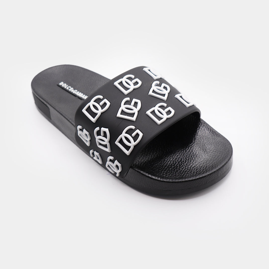 d&g all over logo embellished premium quality black medicated soft slipper
