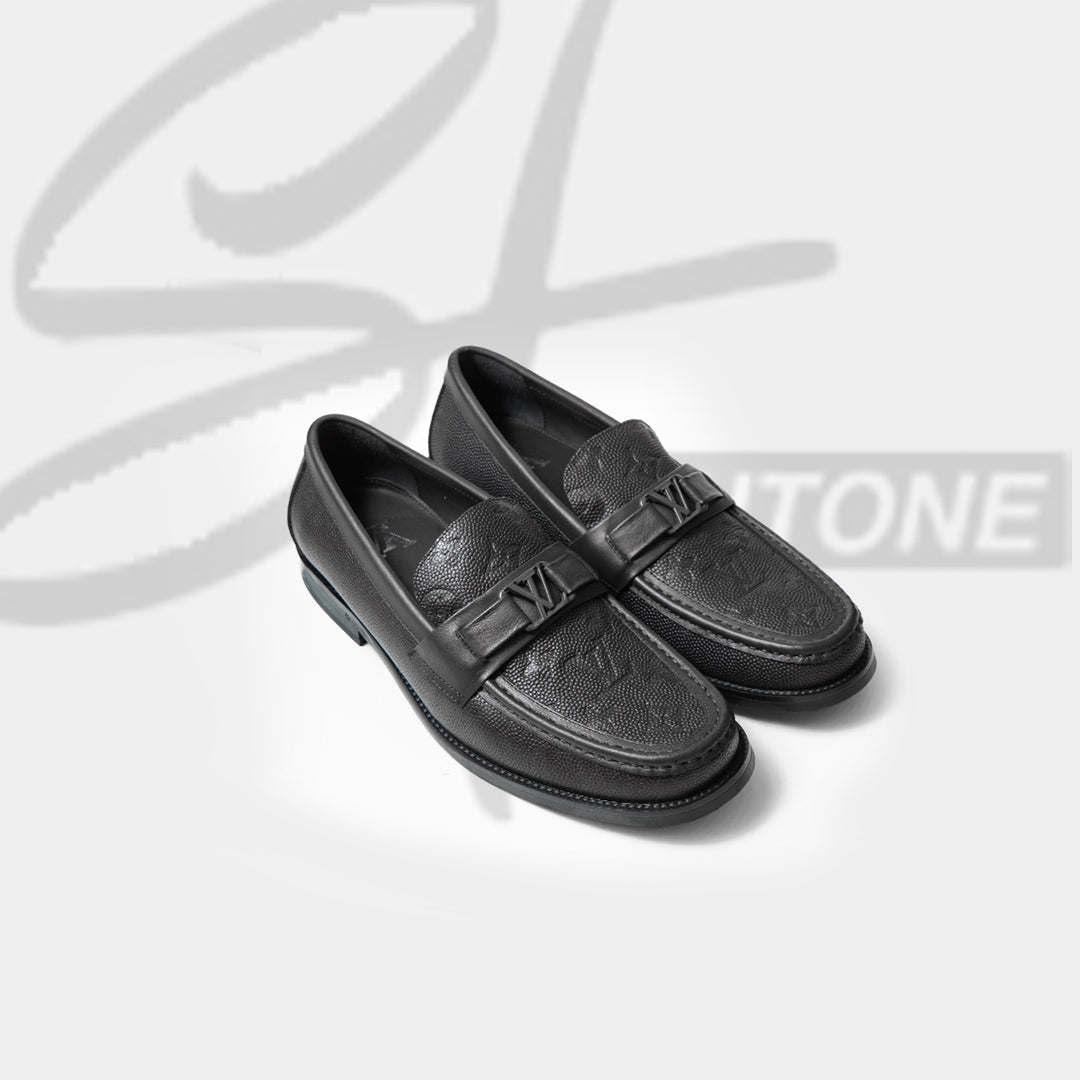 louis vuitton premium quality black major loafer