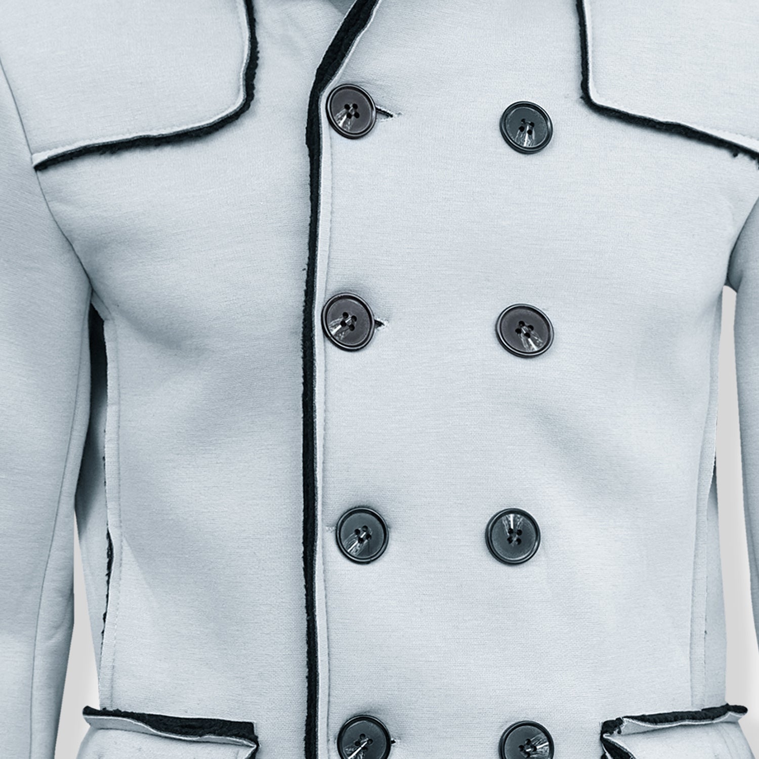 03-2 Premium Quality italian Breasted Slim Fit Winter Hooded Jacket - Image 3