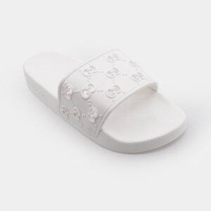gucci all over logo embellished premium quality white medicated soft slipper