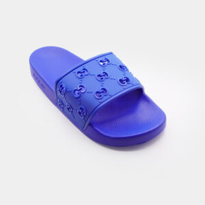 gucci all over logo embellished premium quality blue medicated soft slipper