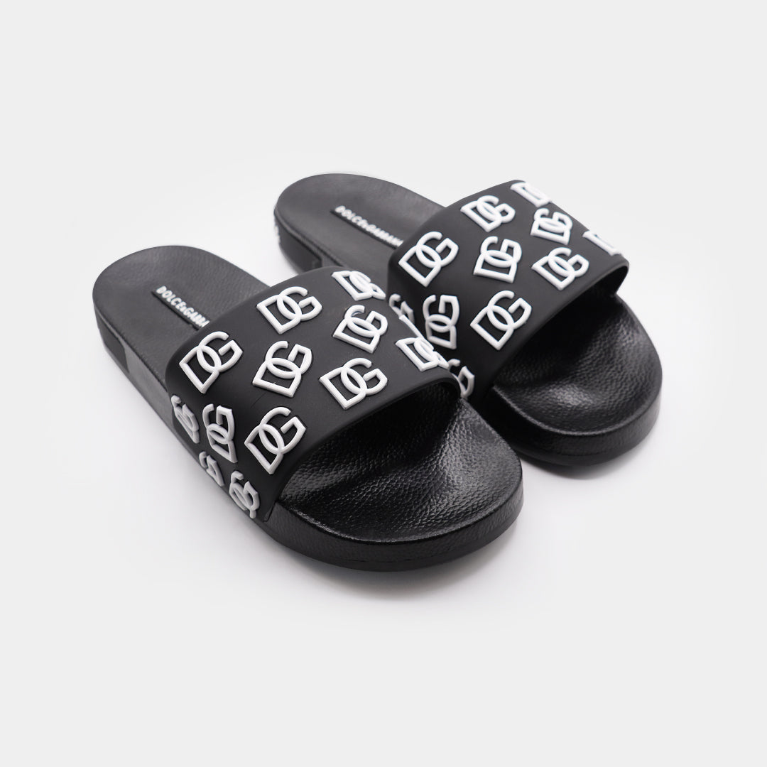 d&g all over logo embellished premium quality black medicated soft slipper