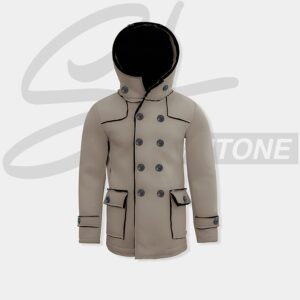 Premium Quality italian Breasted Slim Fit Winter Hooded Jacket
