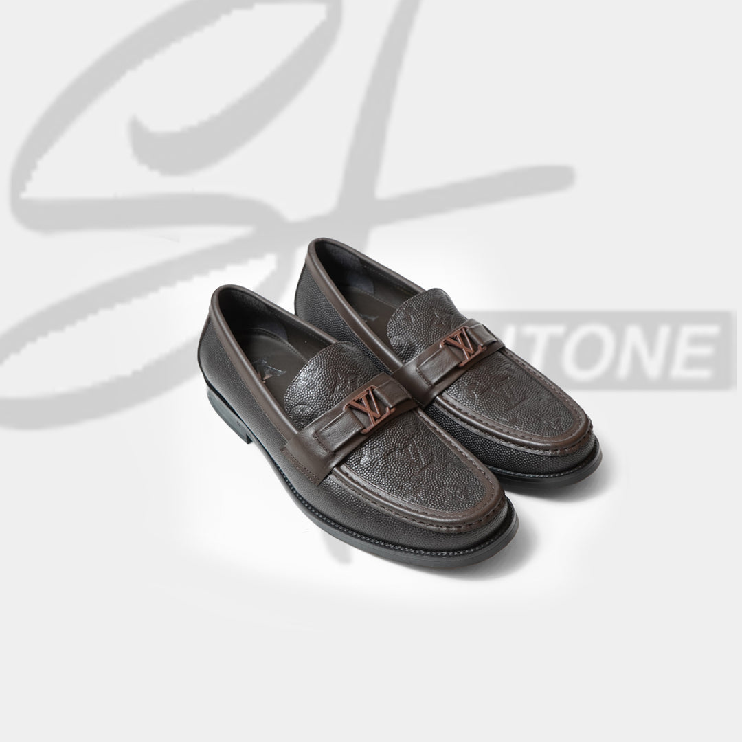 louis vuitton premium quality brown major loafer