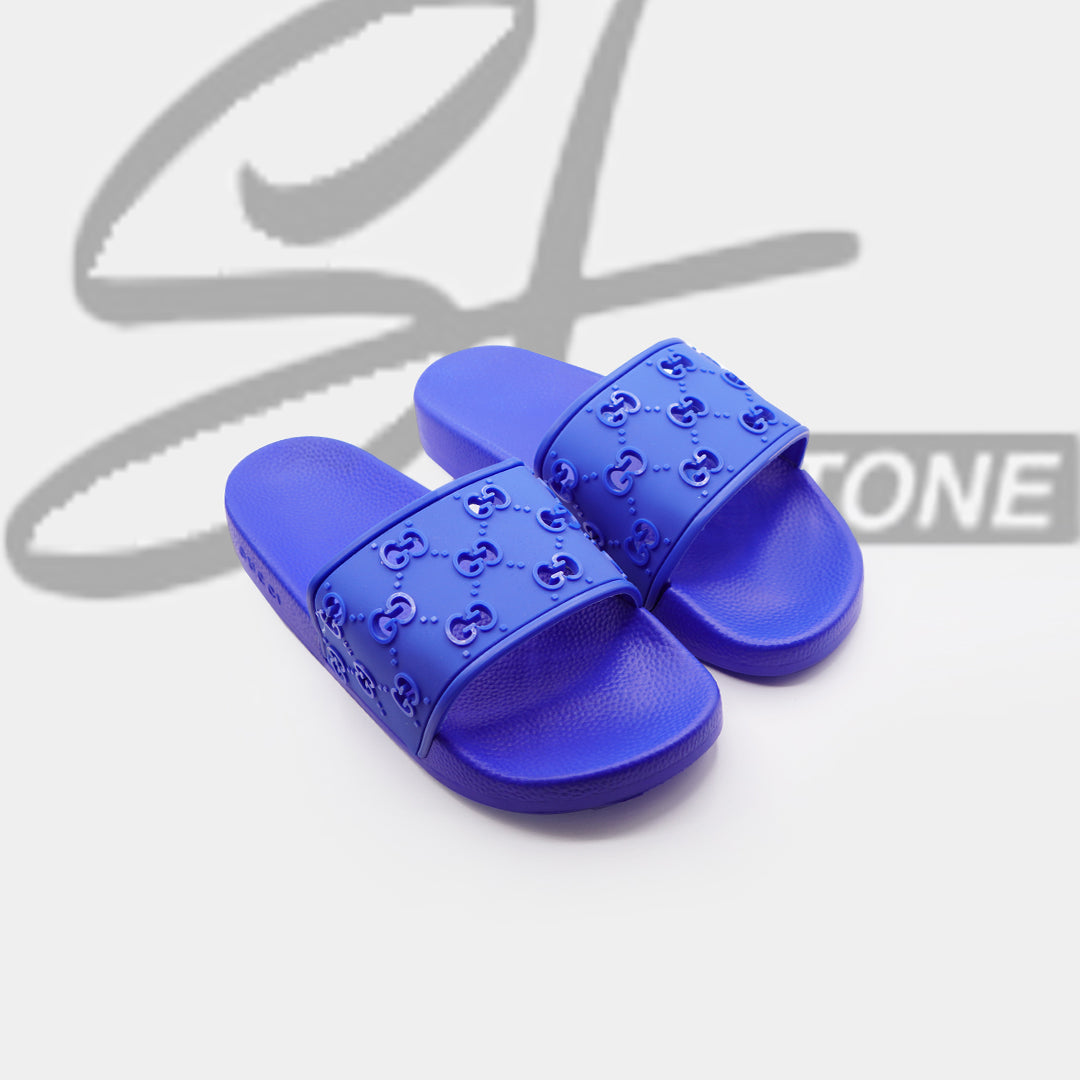 gucci all over logo embellished premium quality blue medicated soft slipper
