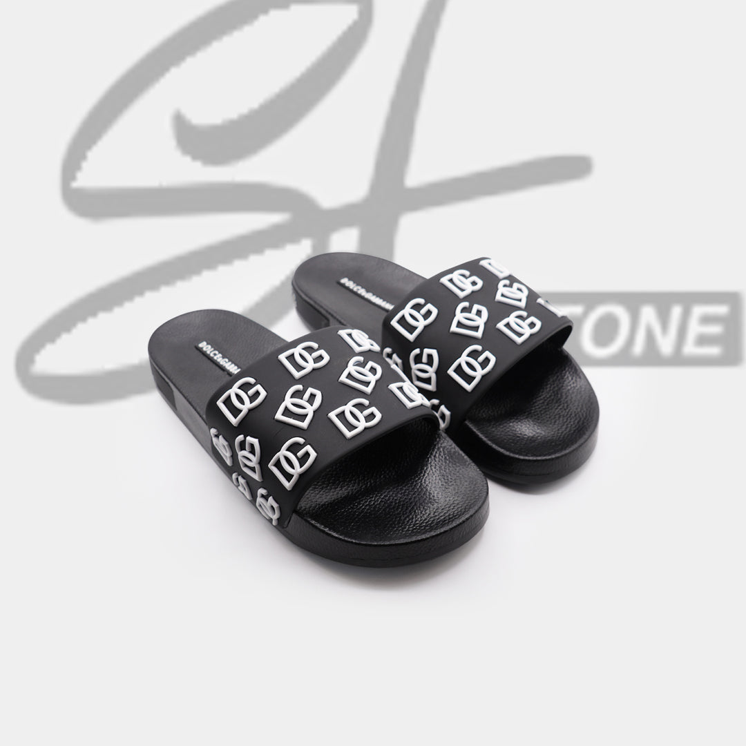 d&g all over logo embellished premium quality black medicated soft slipper