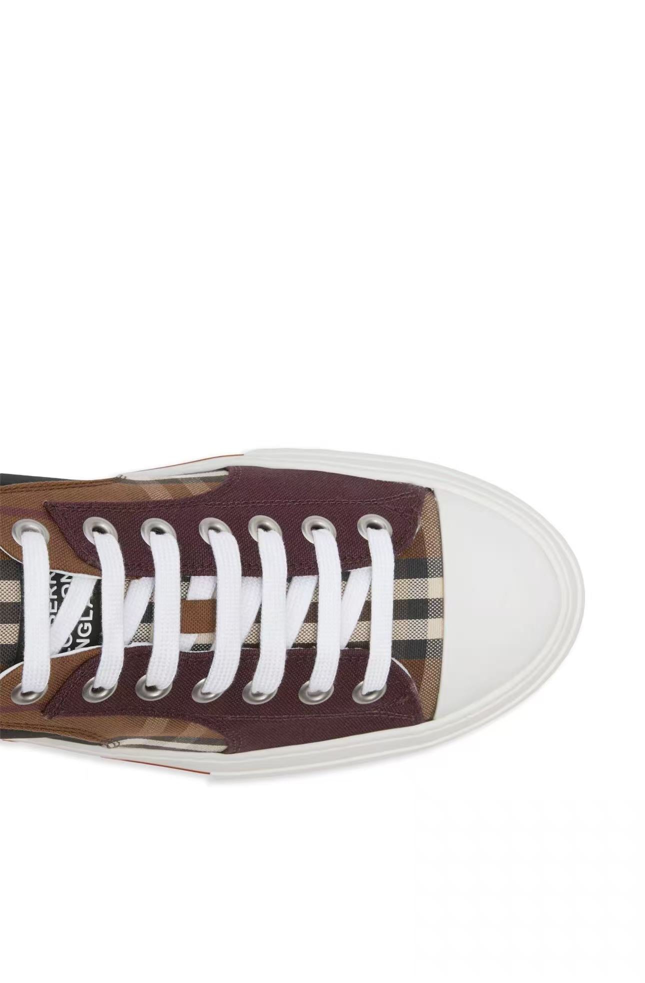 burberry premium white, apricot & brown low top sneakers