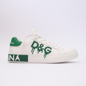 dolce & gabbana premium sneakers white & green