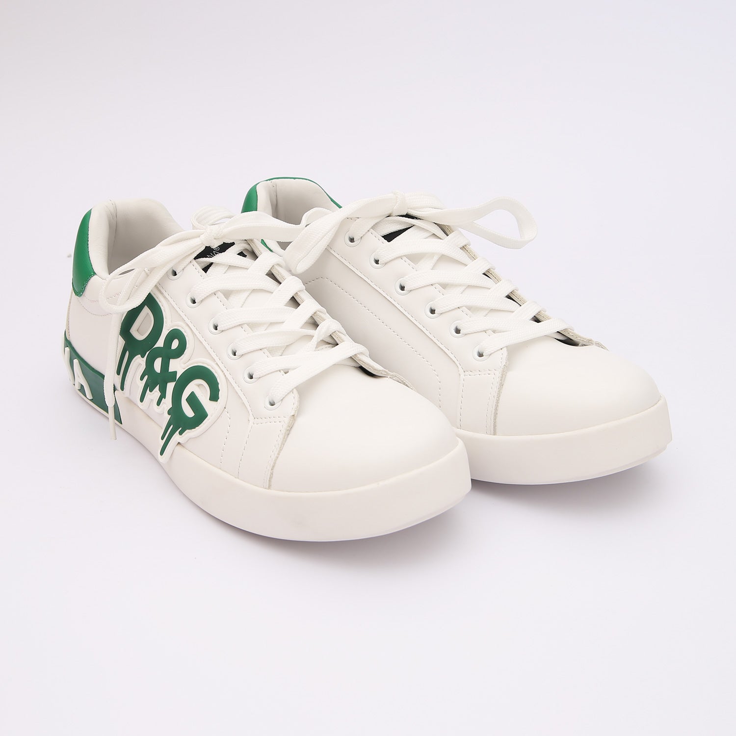 dolce & gabbana premium sneakers white & green dolce & gabbana premium sneakers white & green