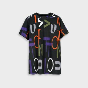louis vuitton letter print black t shirt