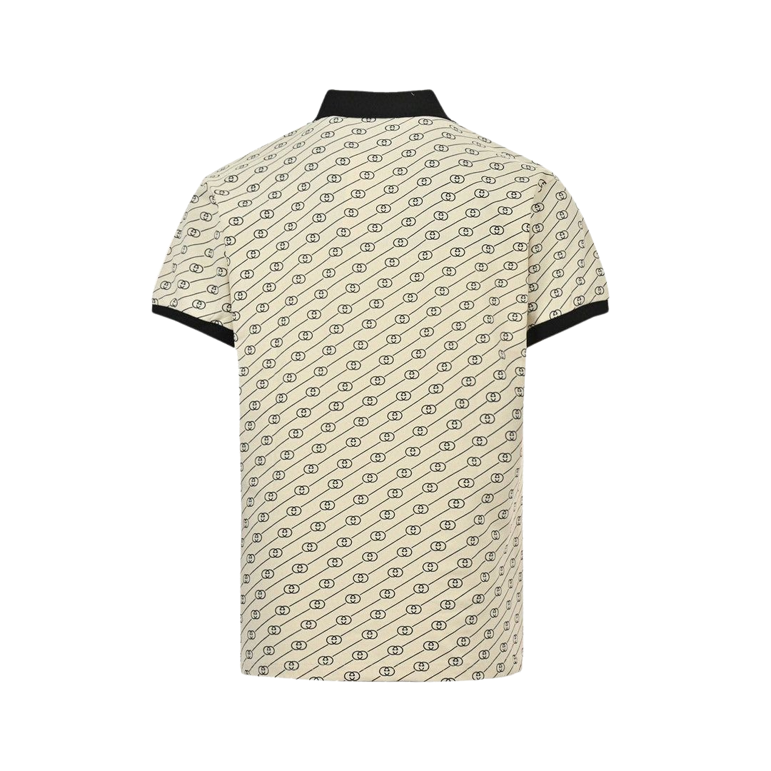 gucci beige monogram polo shirt