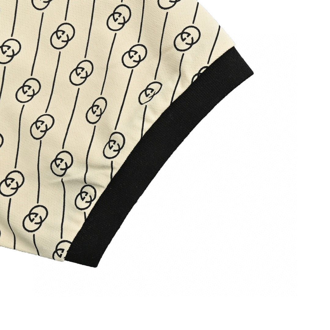 gucci beige monogram polo shirt