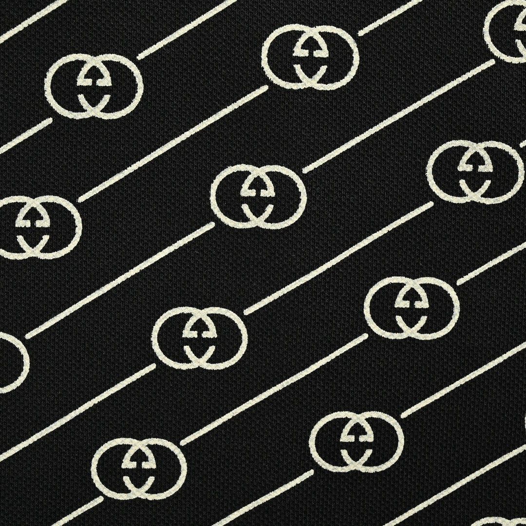 gucci black gg pattern polo shirt