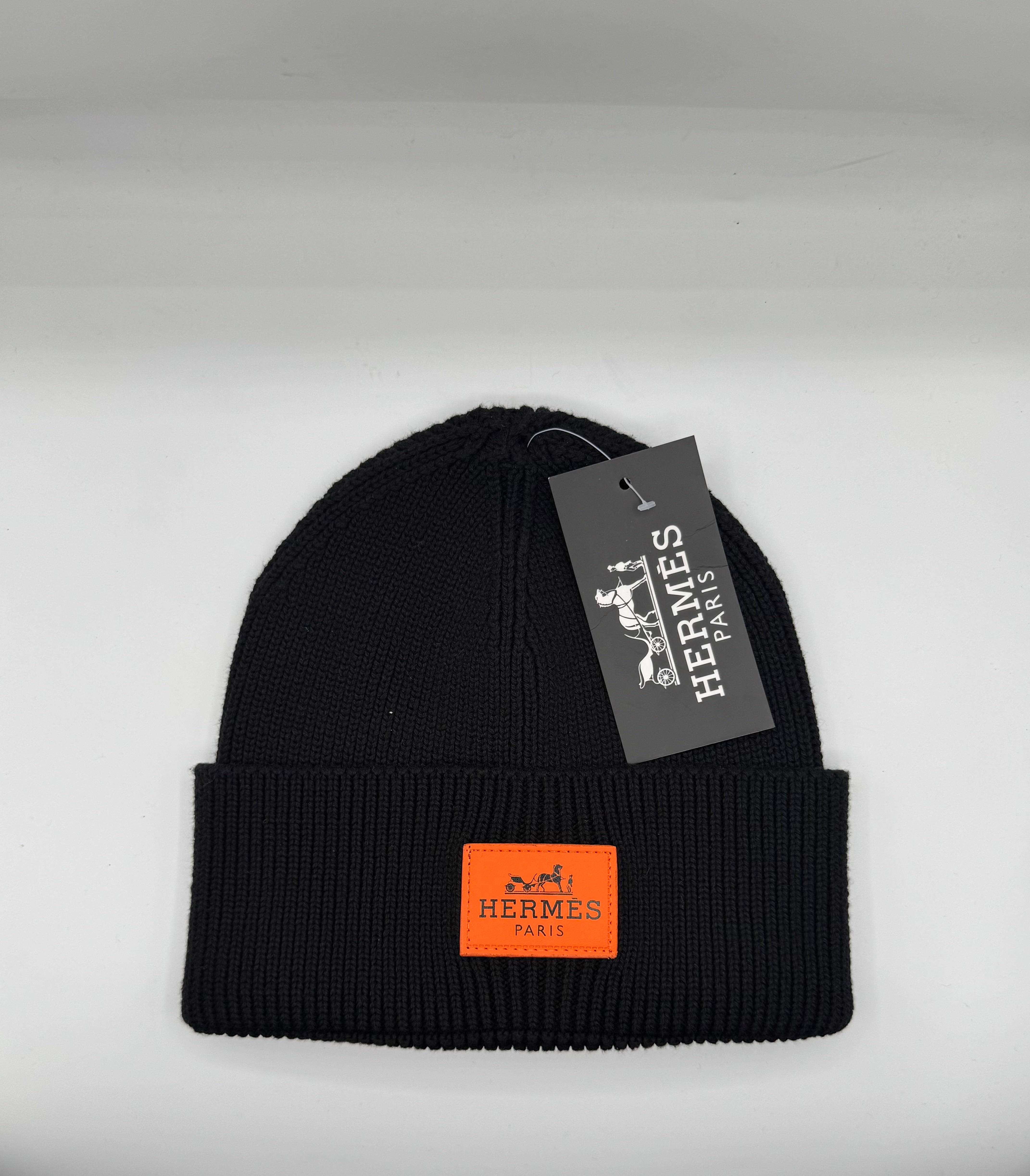 hermes paris black knitted beanie – premium winter cap hermes paris black knitted beanie – premium winter cap