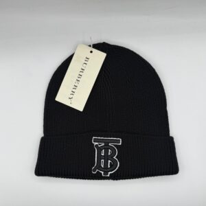 burberry black knitted beanie – premium winter cap