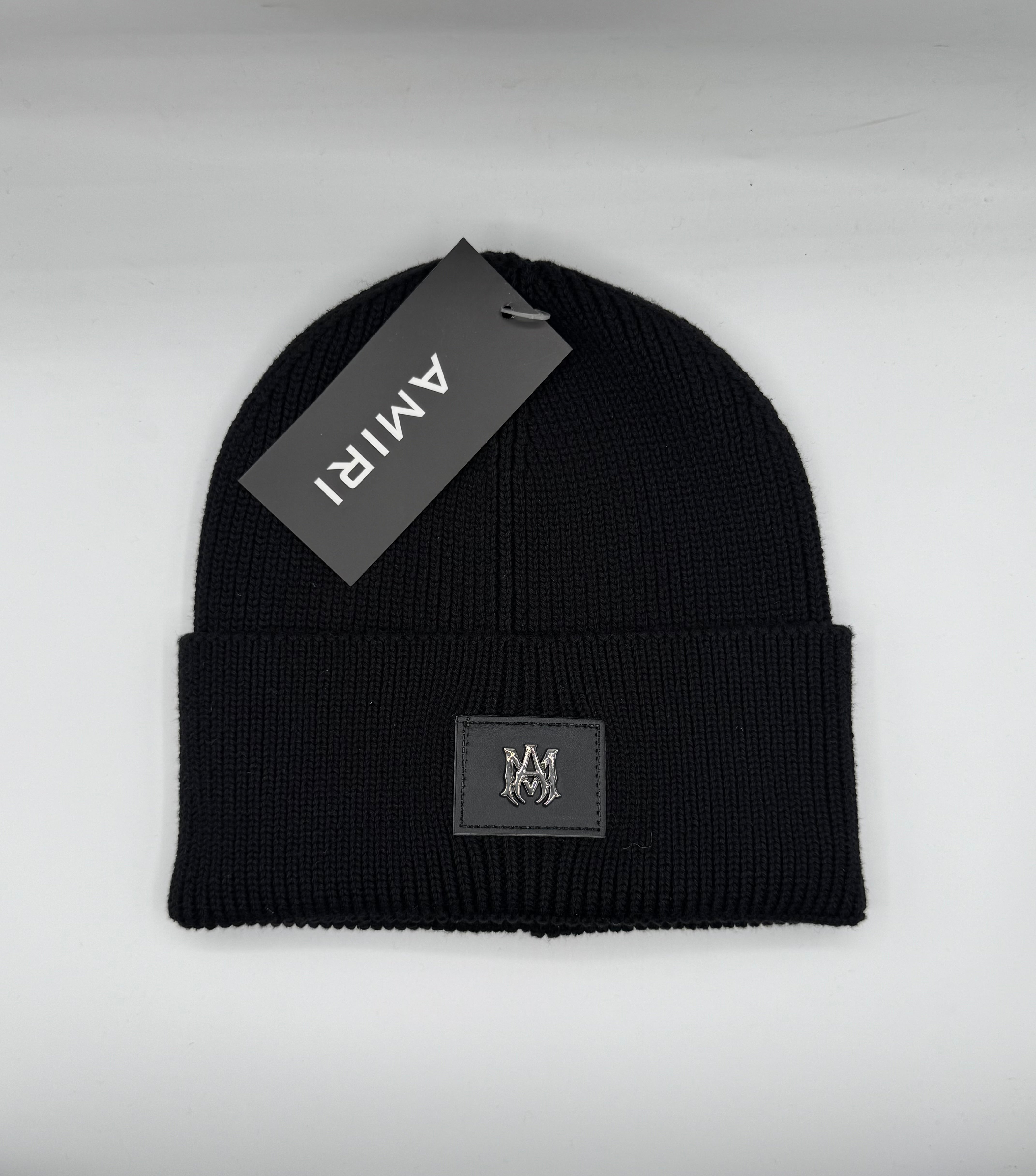 amiri black knitted beanie – premium winter cap