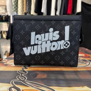 Luxury Men's Classic Monogram Canvas Clutch
