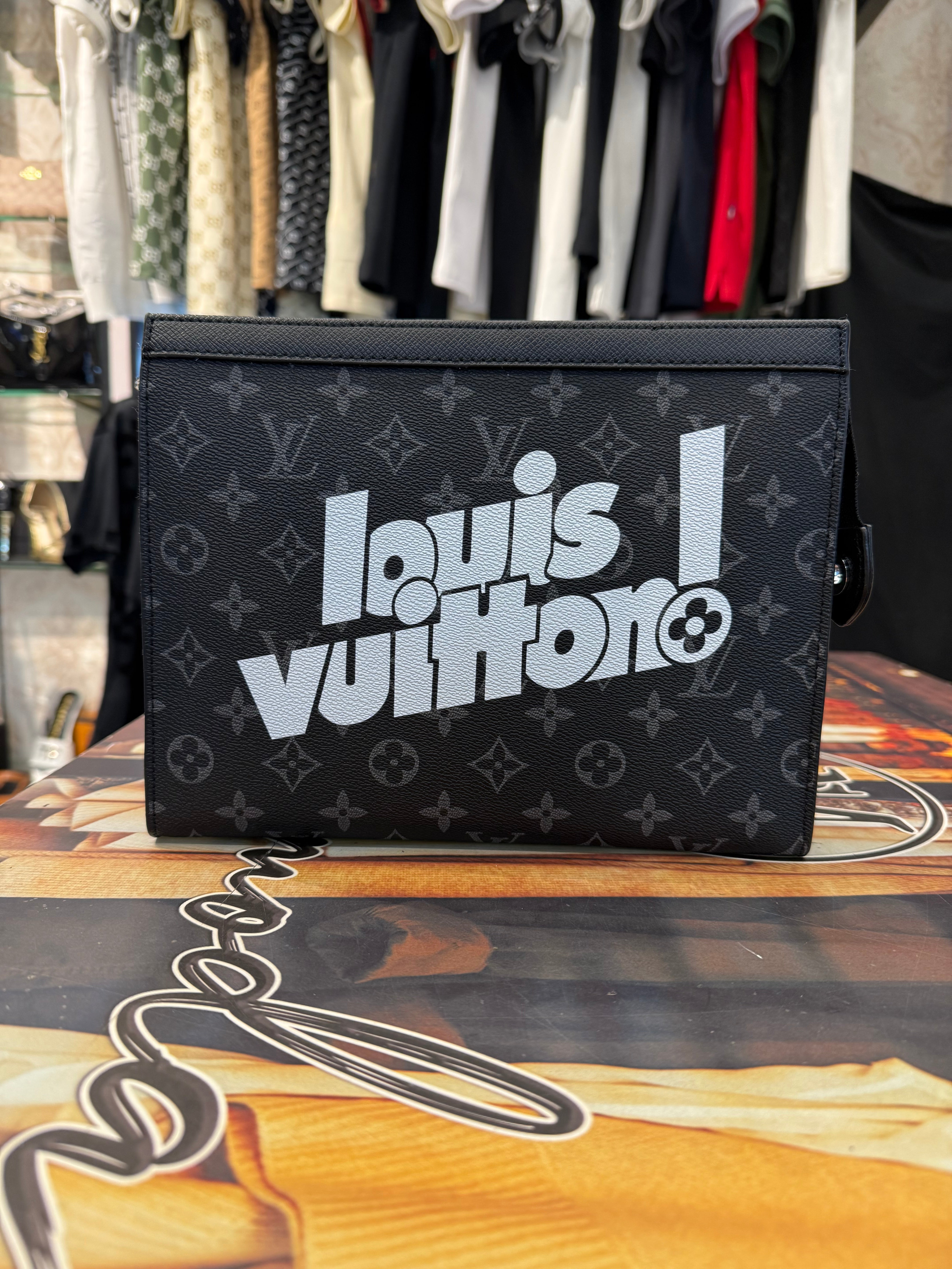 Luxury Men's Classic Monogram Canvas Clutch