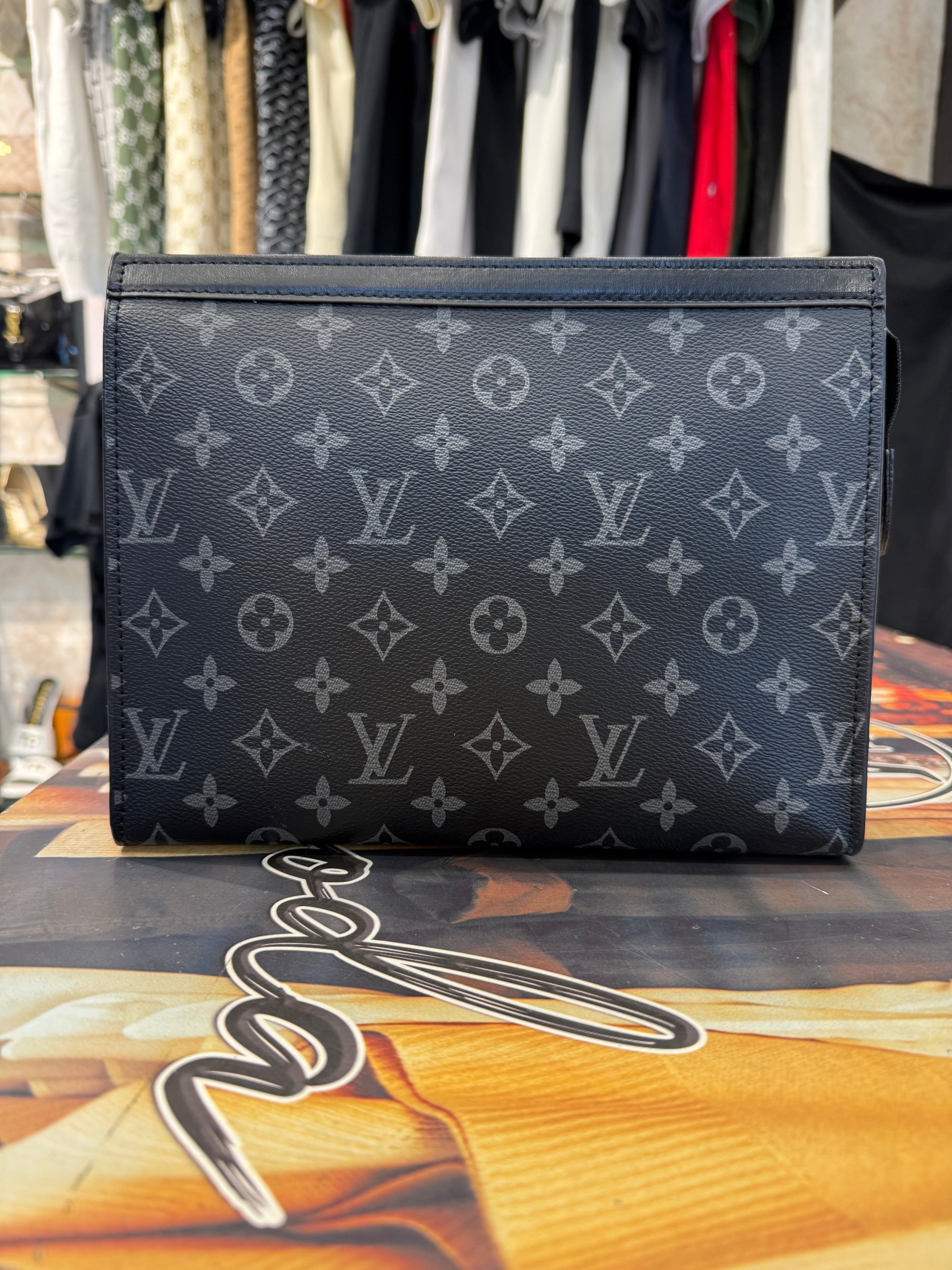 designer coated canvas pouch