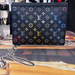 Men's Signature Monogram Canvas Clutch Bag