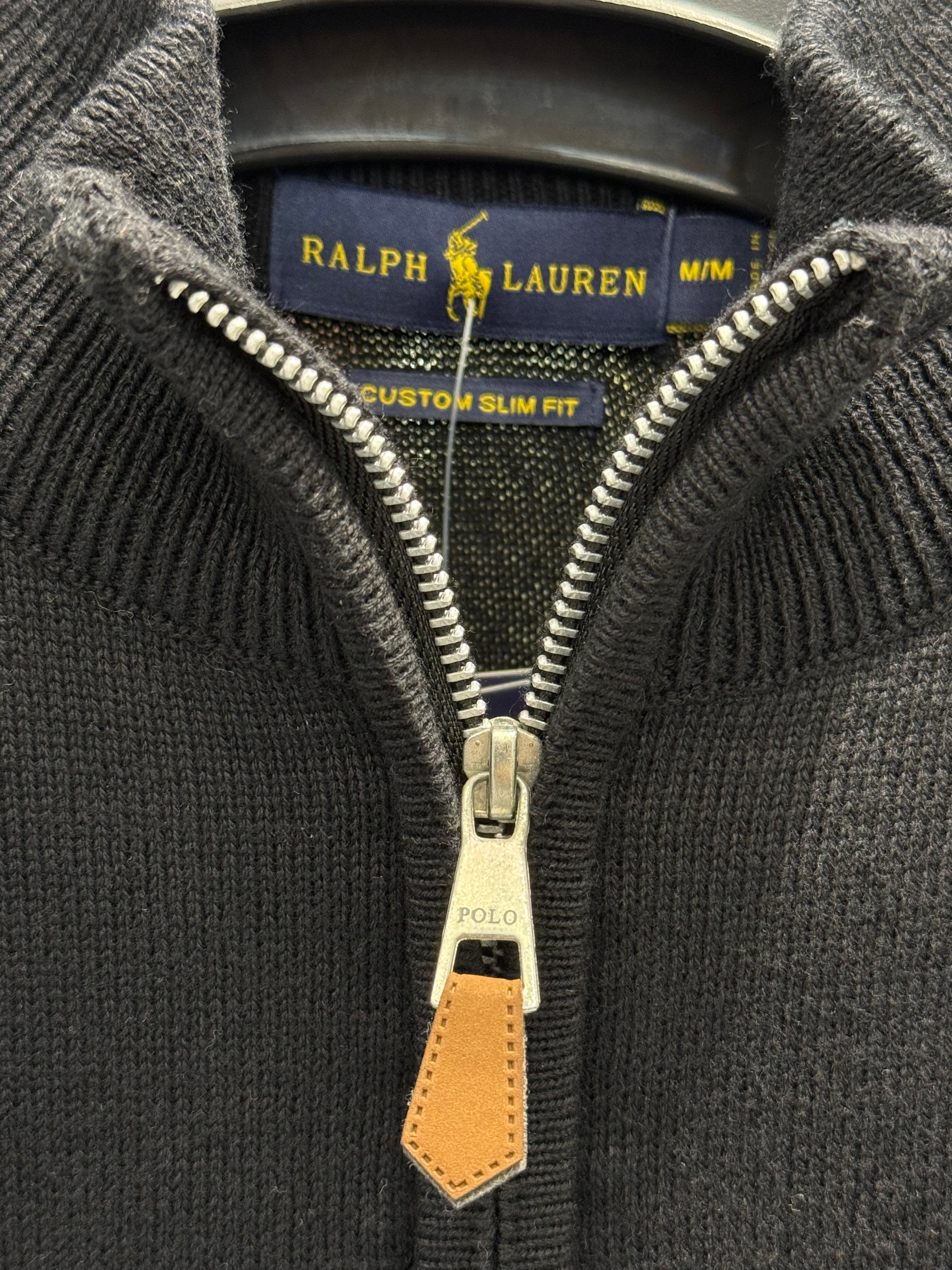 IMG_0550 Men’s Black Plain Knit Half Zip Sweater - Image 2