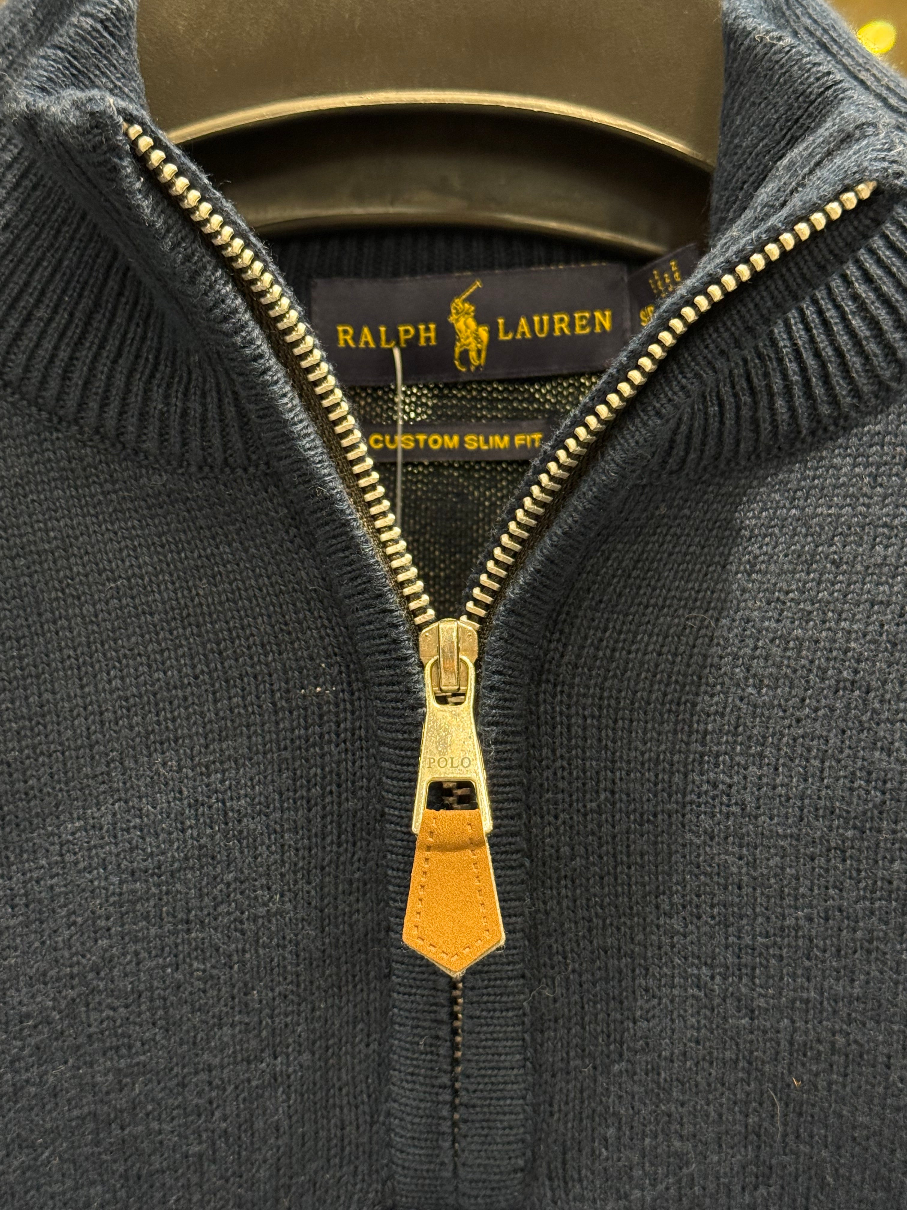 Premium Men's Navy Blue Half-Zip Pullover - Image 2