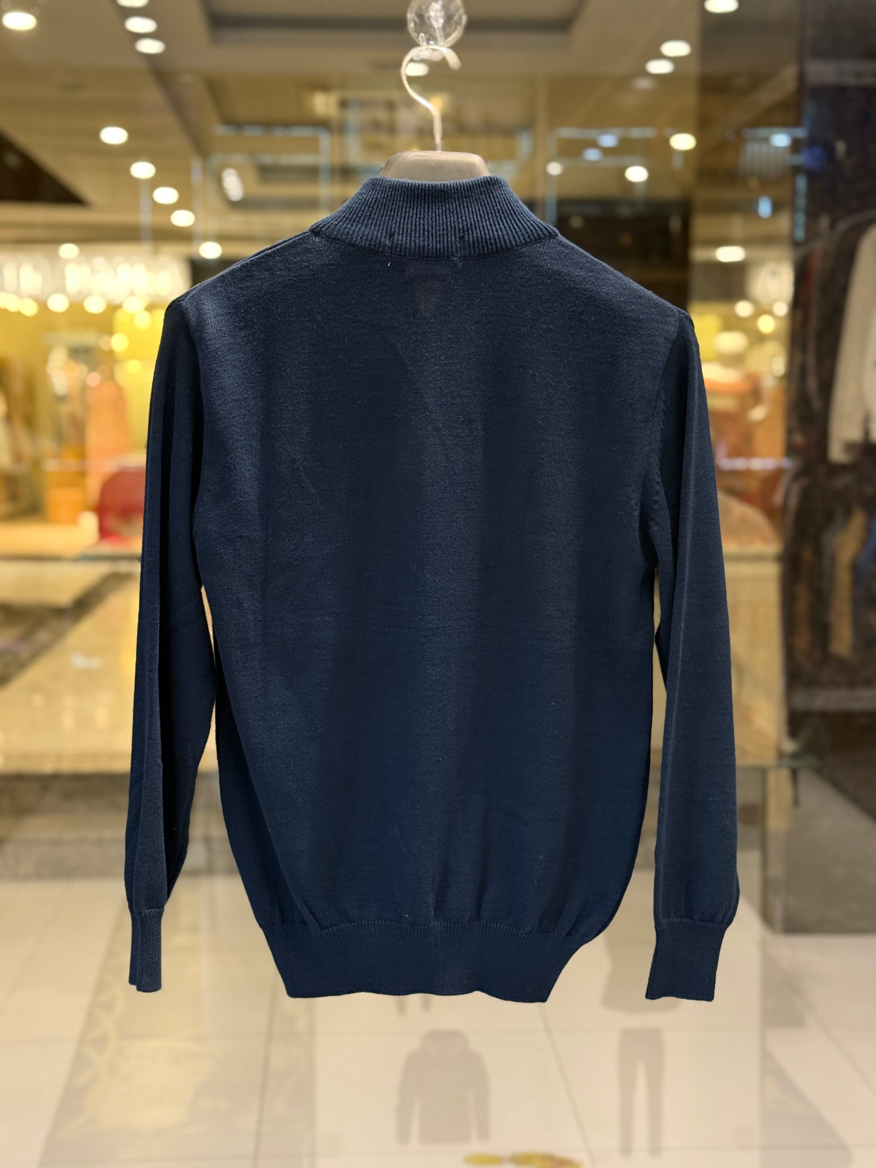 Premium Men's Navy Blue Half-Zip Pullover - Image 4
