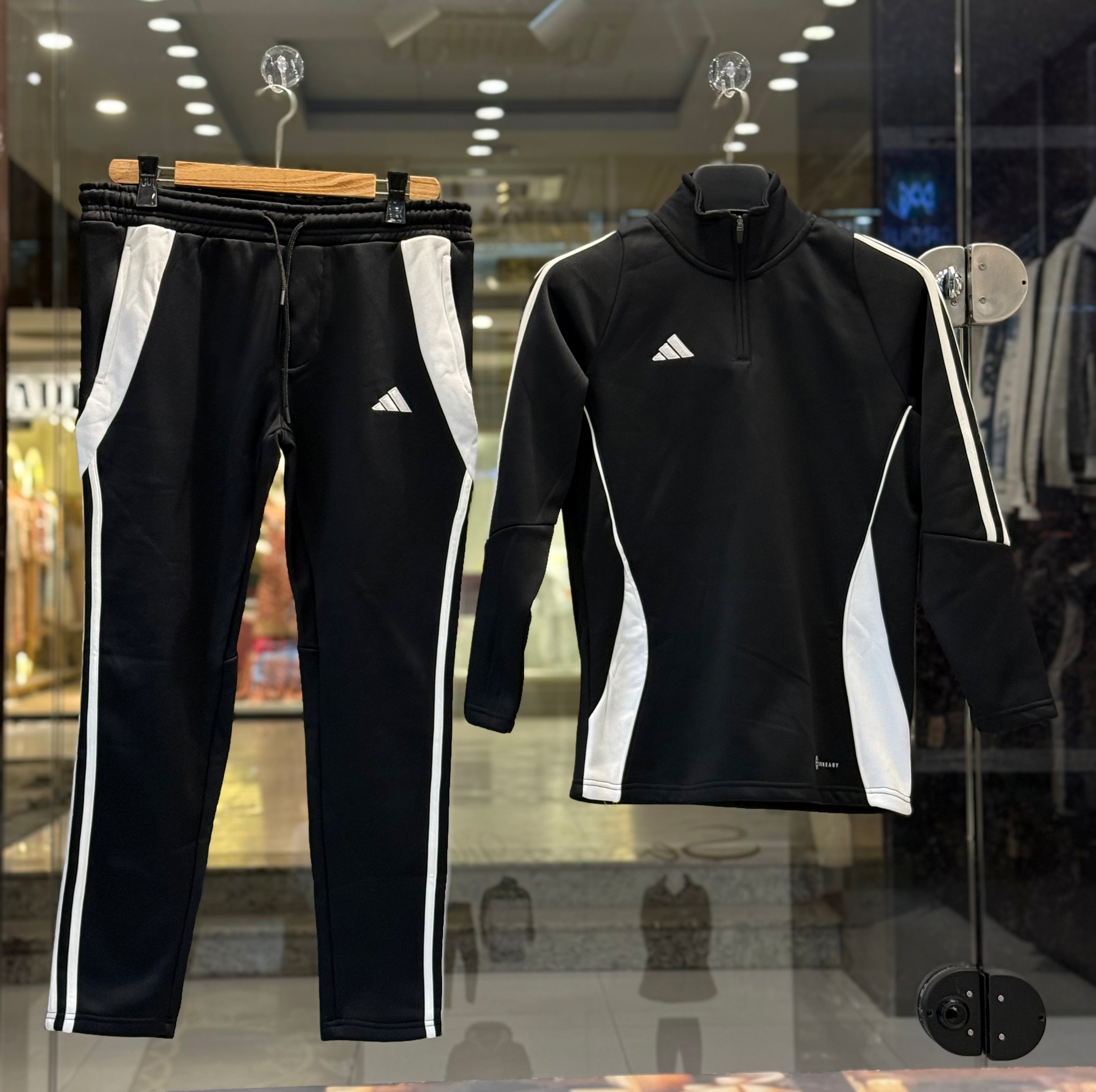 adidas men’s black & white performance tracksuit