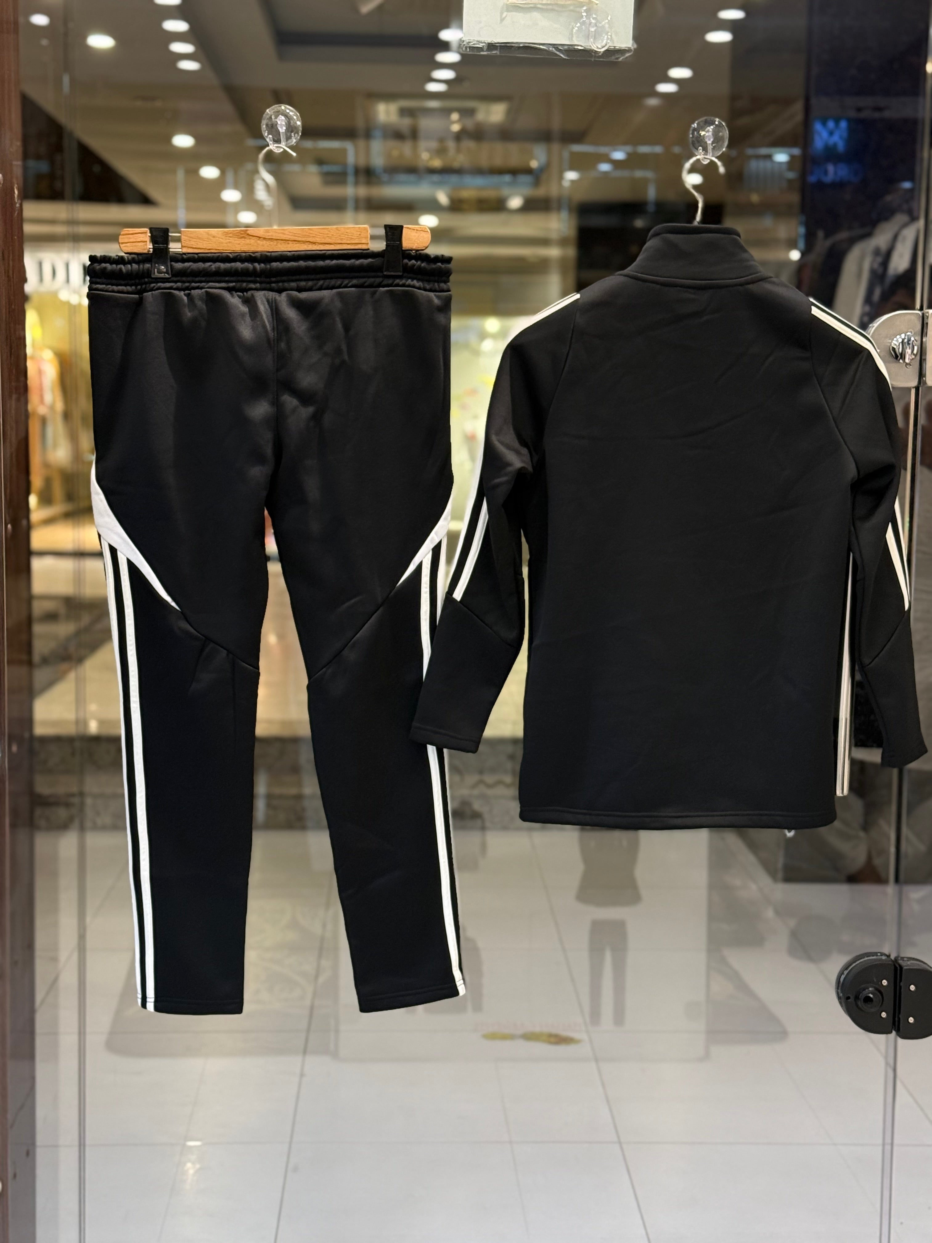 adidas men’s black & white performance tracksuit