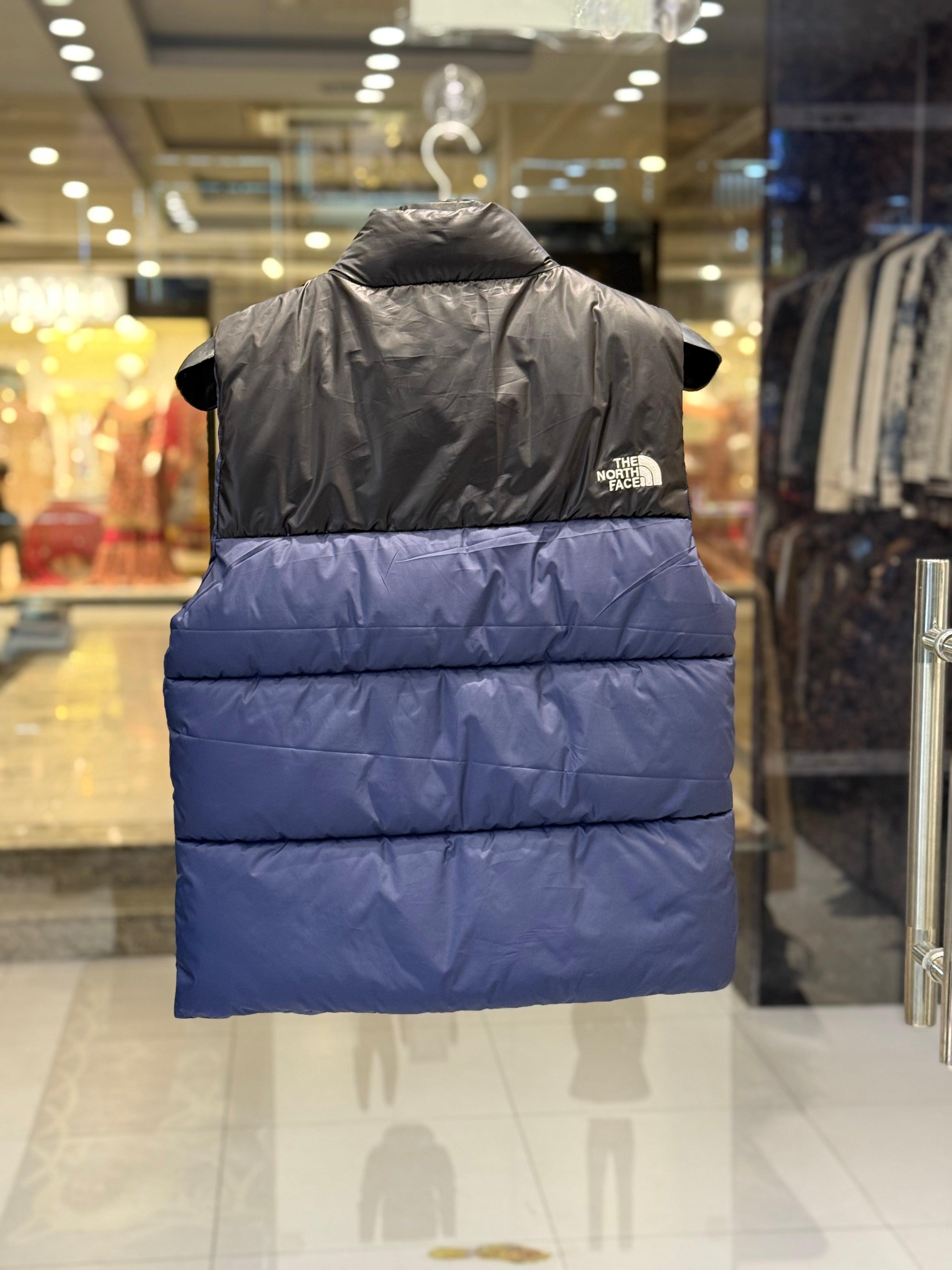 IMG_0666 The North Face Men’s Puffer Sleeveless Jacket | Blue & Black Winter - Image 2