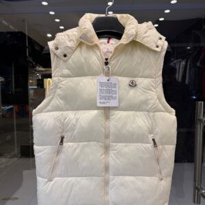 Premium Moncler Ivory Cream Puffer Vest