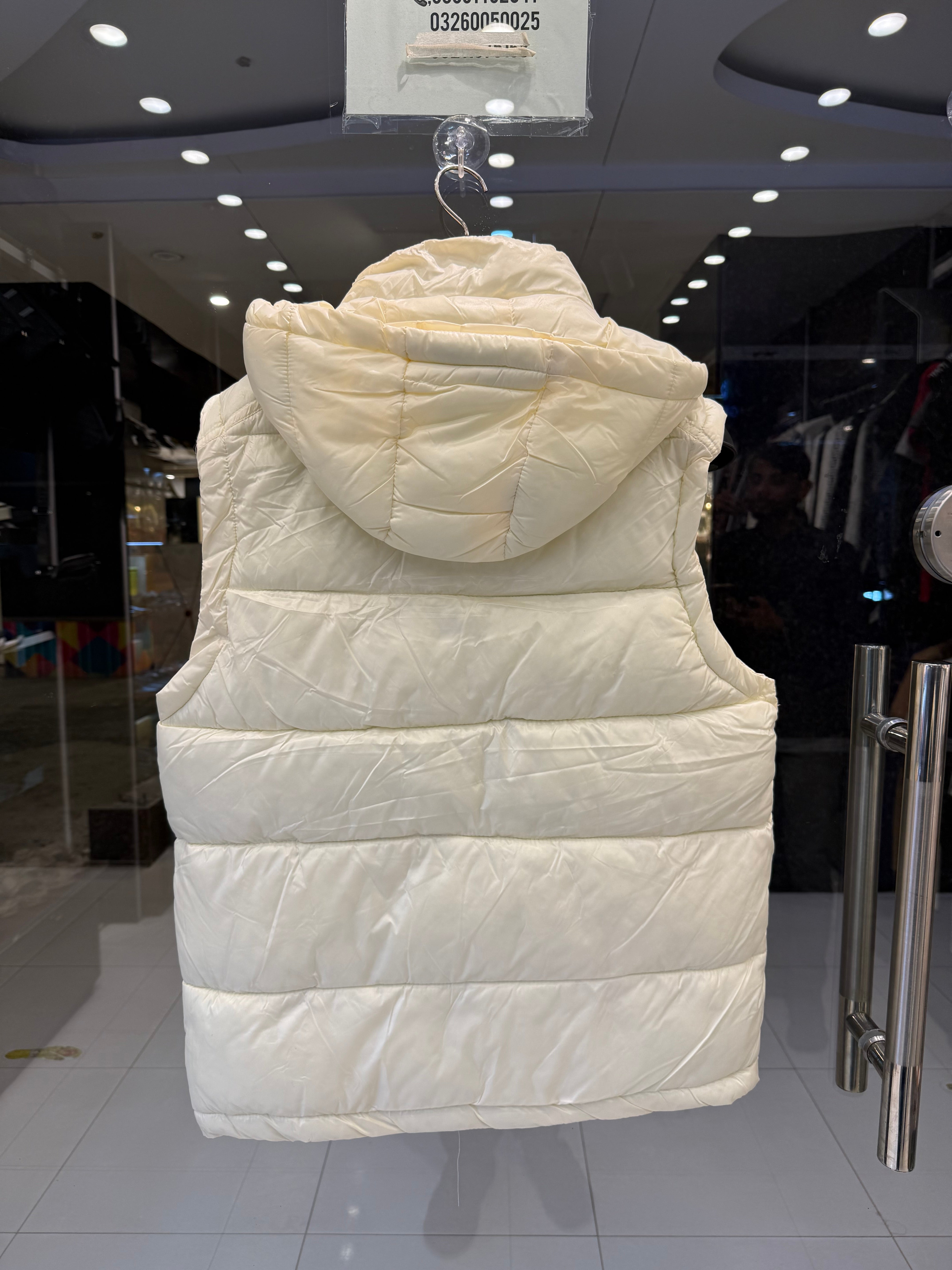 Premium Moncler Ivory Cream Puffer Vest - Image 2