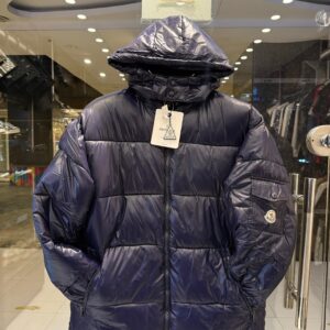 Premium Moncler Navy Blue Glossy Puffer Jacket