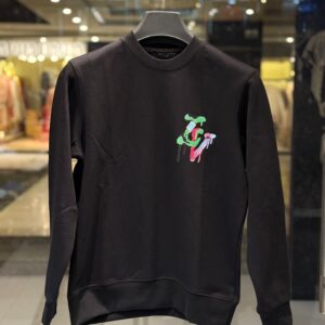 LV-inspired Artistic Neon Monogram Black Sweatshirt