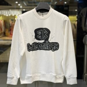 balenciaga inspired artistic white sweatshirt