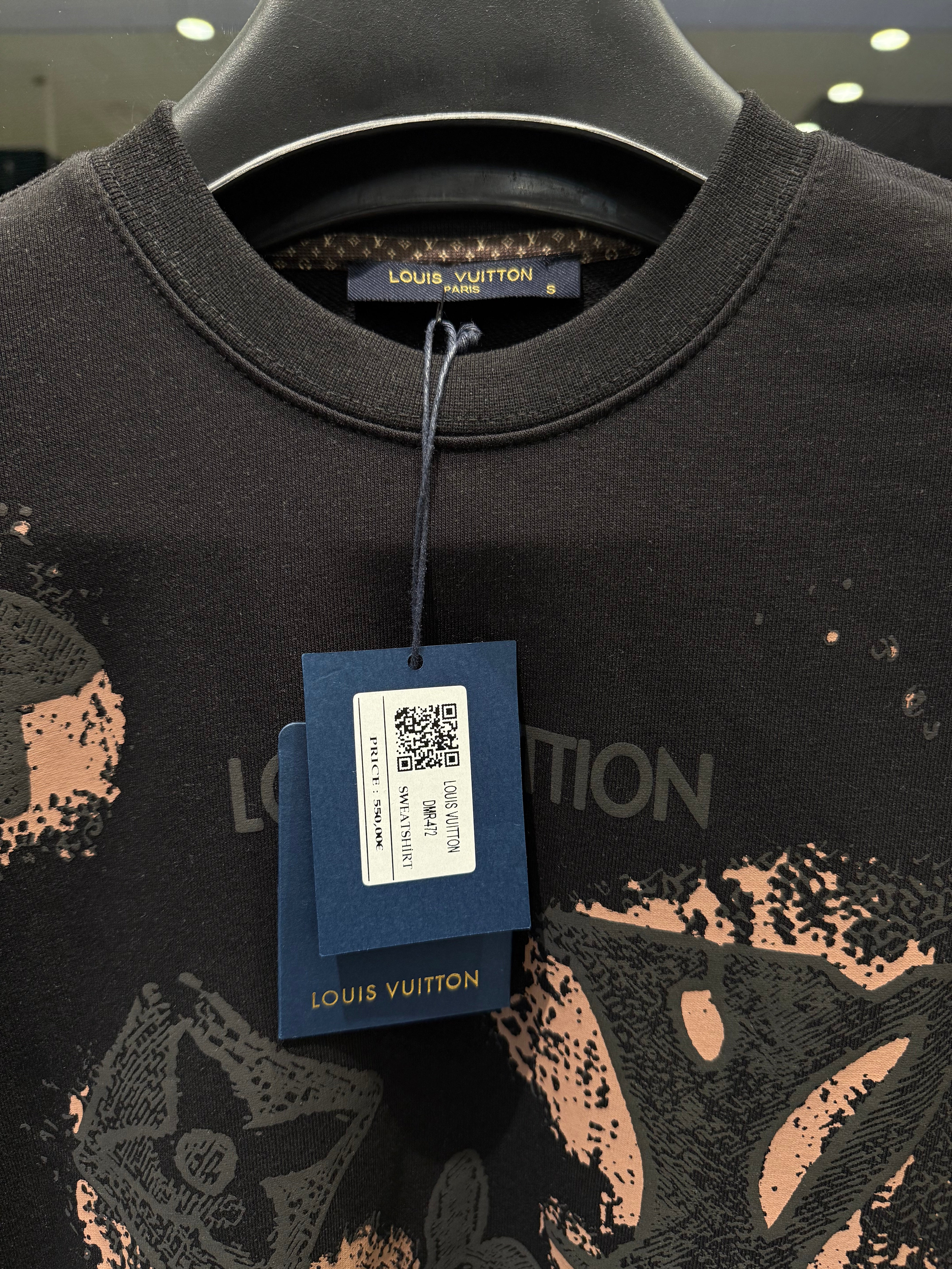IMG_0979 LV-inspired Artistic Black Sweatshirt - Image 4