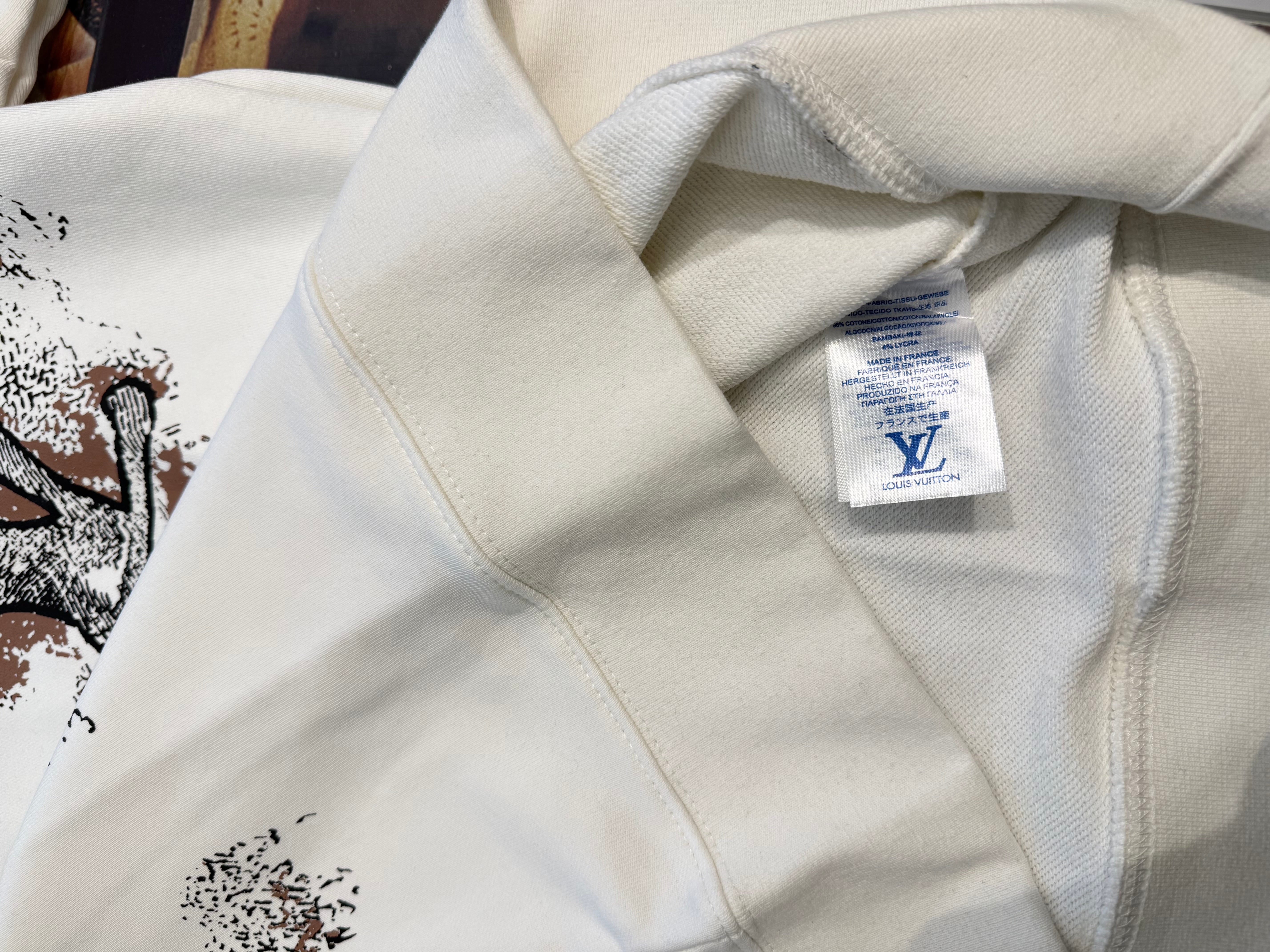 LV-inspired Streetwear Artistic White Sweatshirt - Image 4