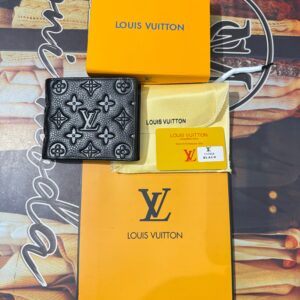 Product Title Premium Louis Vuitton Monogram Flower Embossed Leather Bi-Fold Wallet