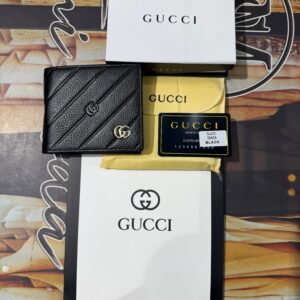 Product Title Premium Gucci Diagonal Chevron Quilted Leather Bi-Fold Wallet