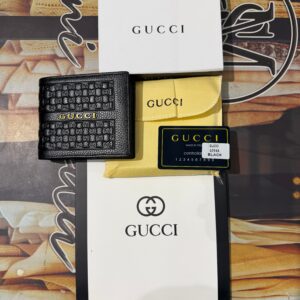 Premium Gucci-Inspired Logo Web Stripe Bi-Fold Leather Wallet