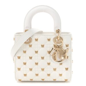 dior inspired lady dior butterfly studded quilted handbag