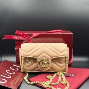 Premium Gucci-Inspired Marmont Chevron Quilted Flap Bag