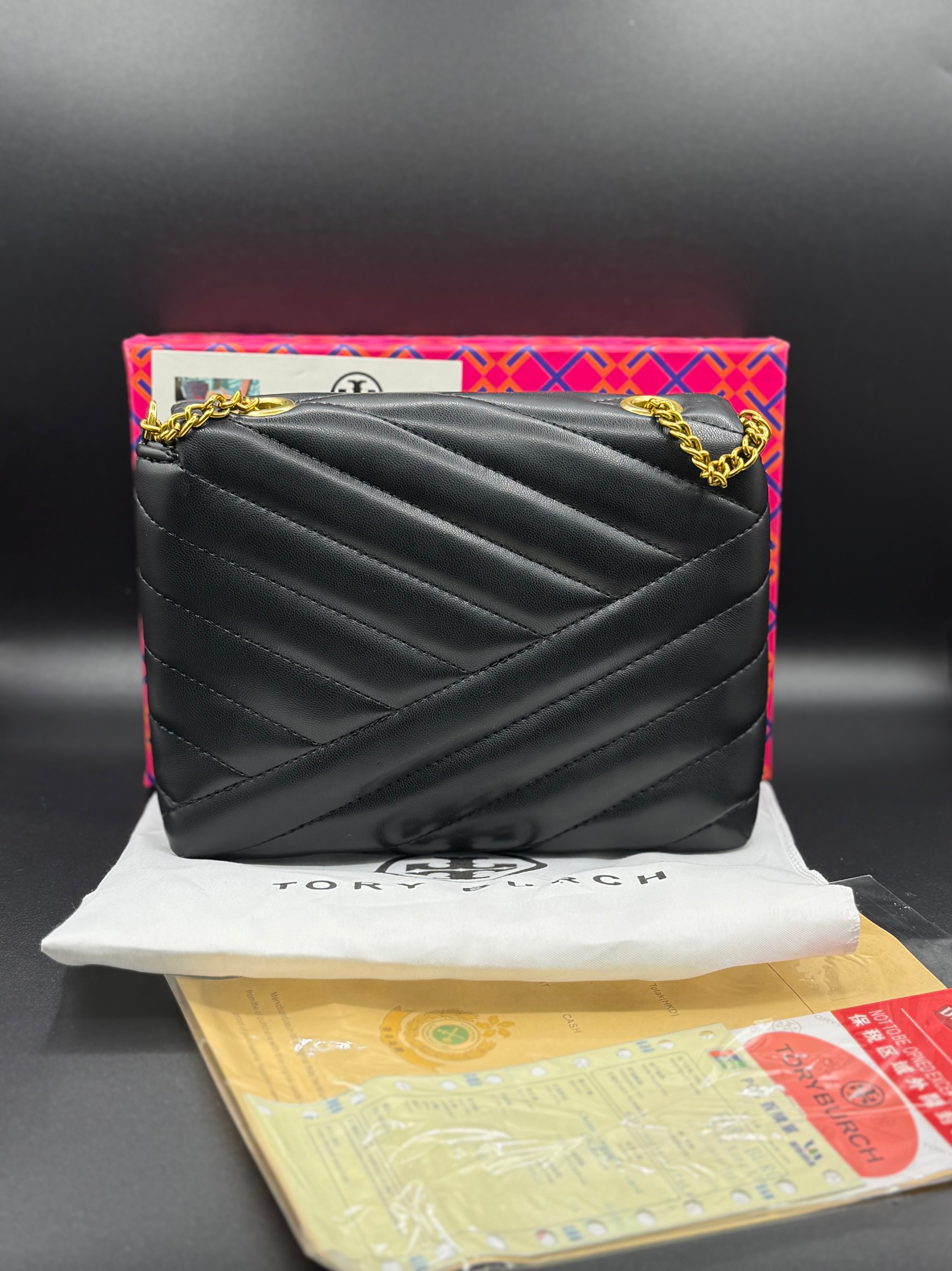 Premium Tory Burch-Style Kira Chevron Quilted Flap Bag - Image 5