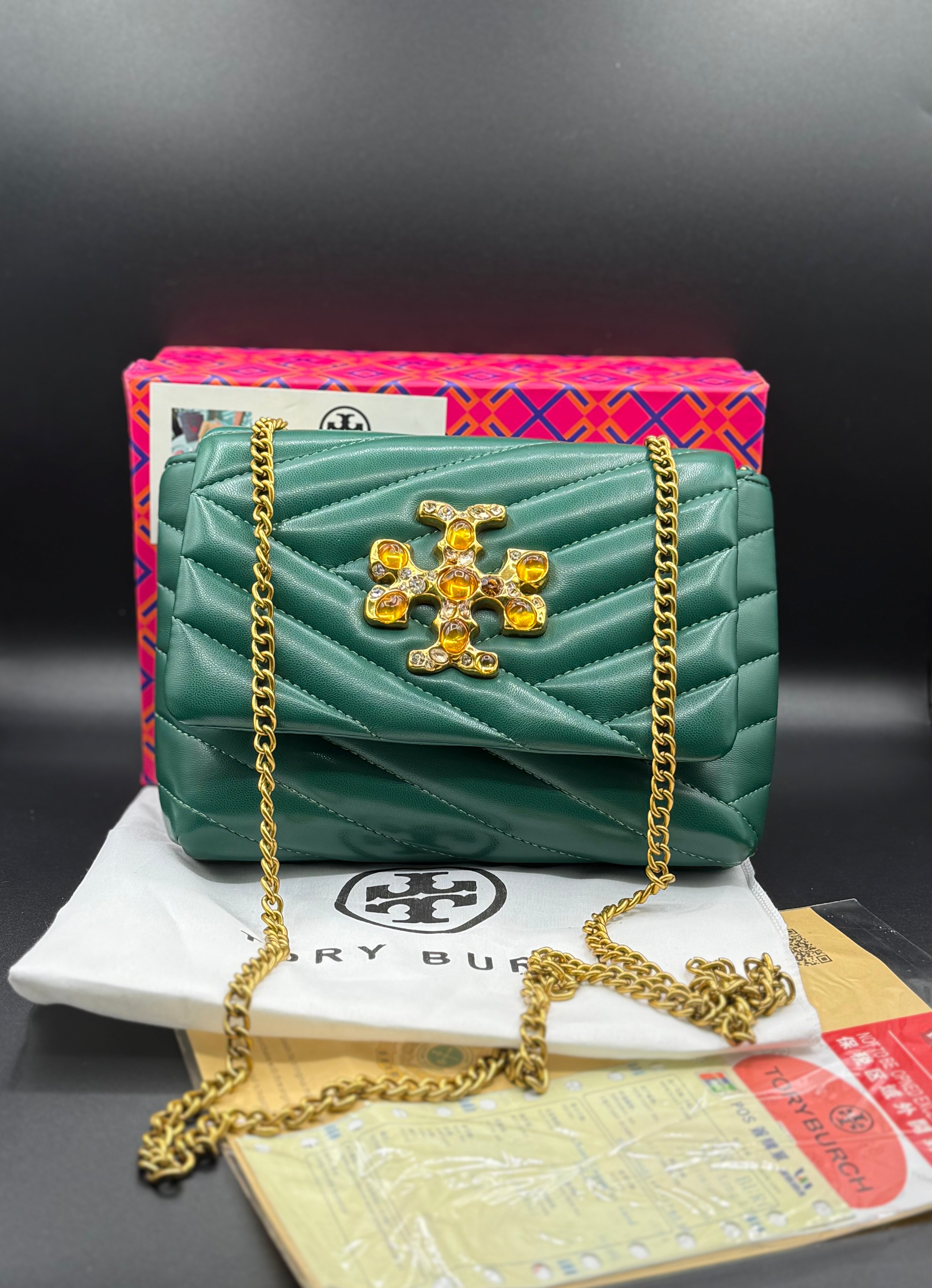 Premium Tory Burch-Style Kira Chevron Quilted Flap Bag - Image 2