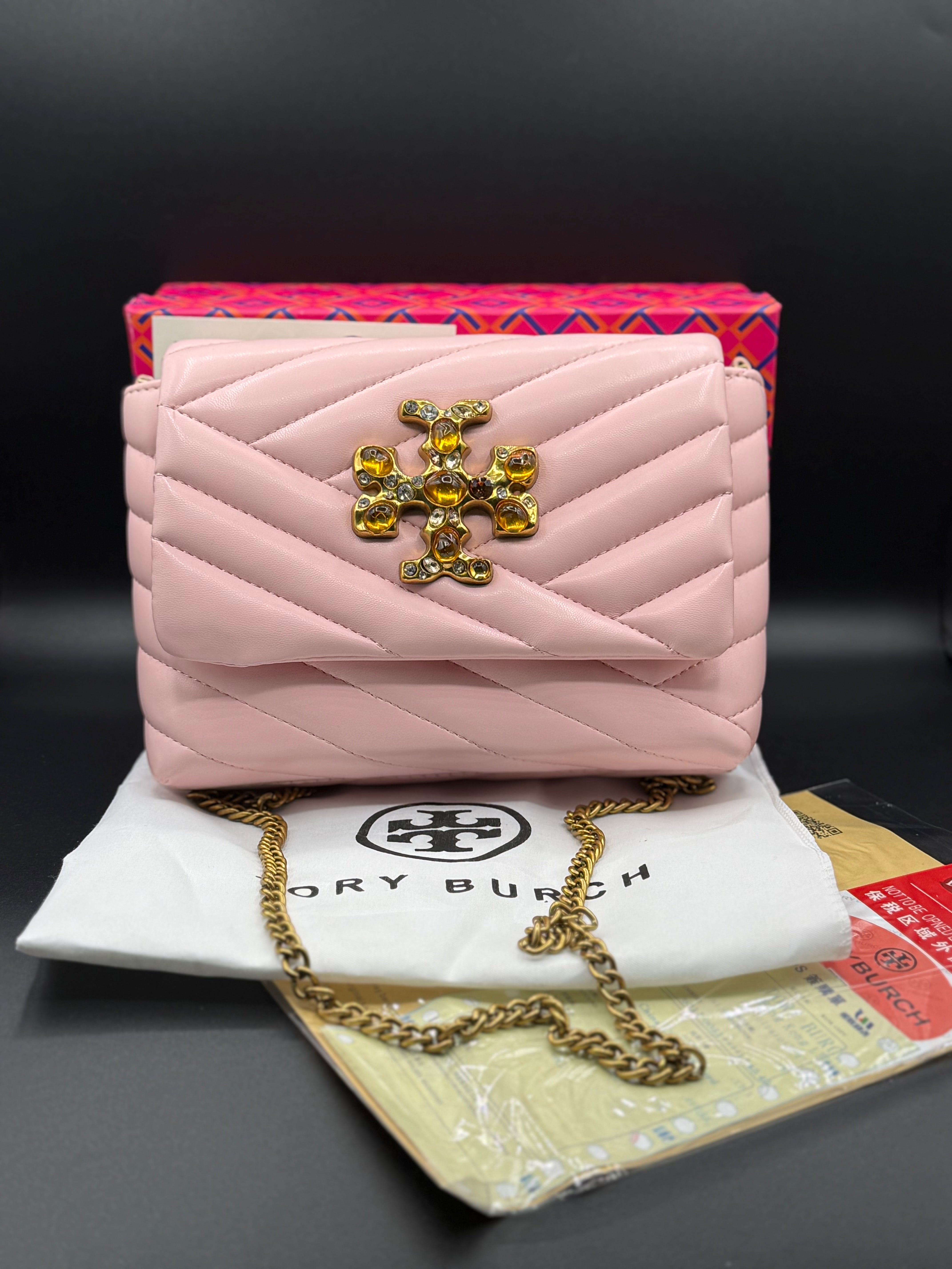 Premium Tory Burch-Style Kira Chevron Quilted Flap Bag - Image 3