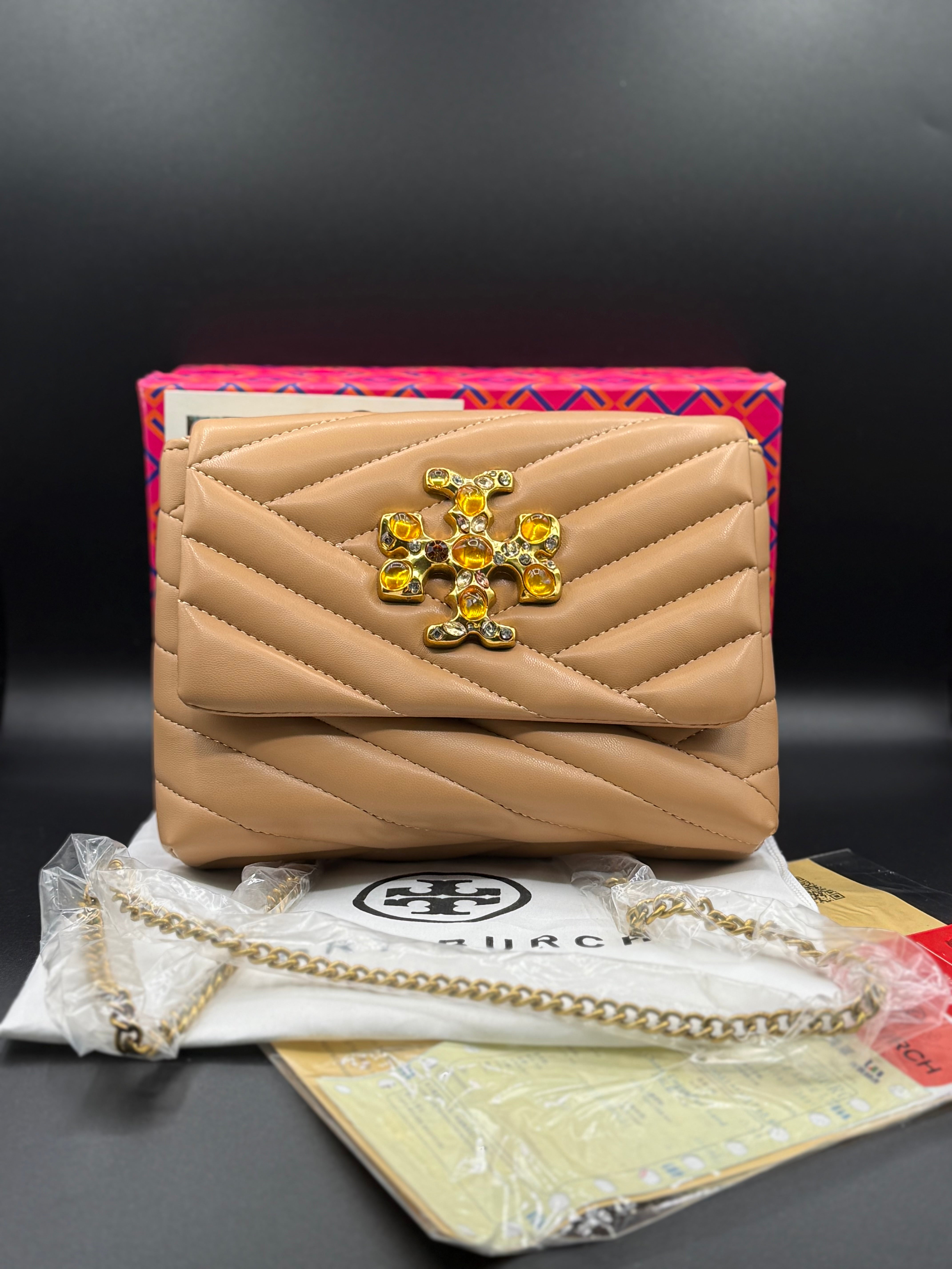 Premium Tory Burch-Style Kira Chevron Quilted Flap Bag - Image 4