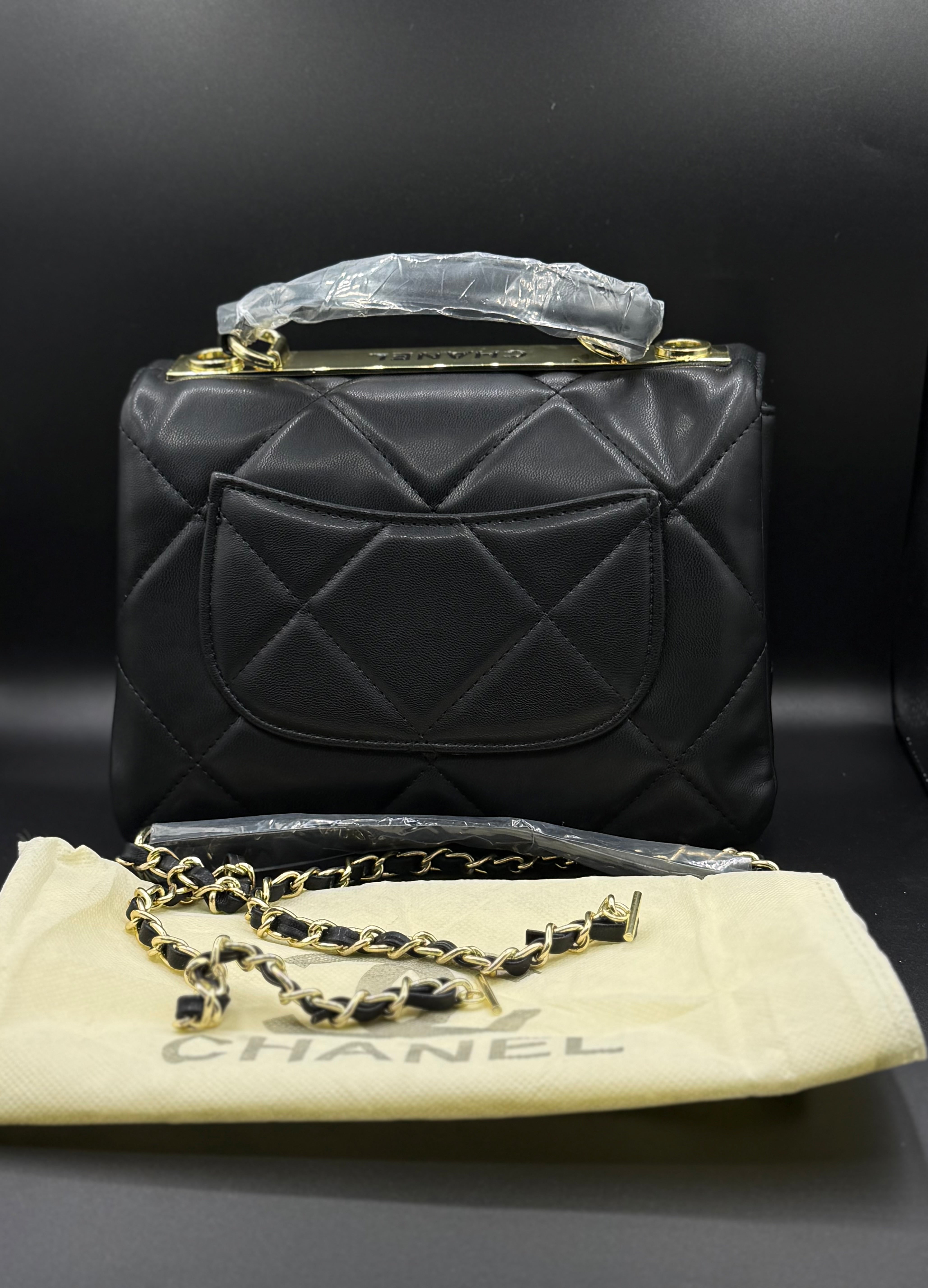 Premium Chanel-Inspired Large Quilted Top Handle Flap Bag - Image 2